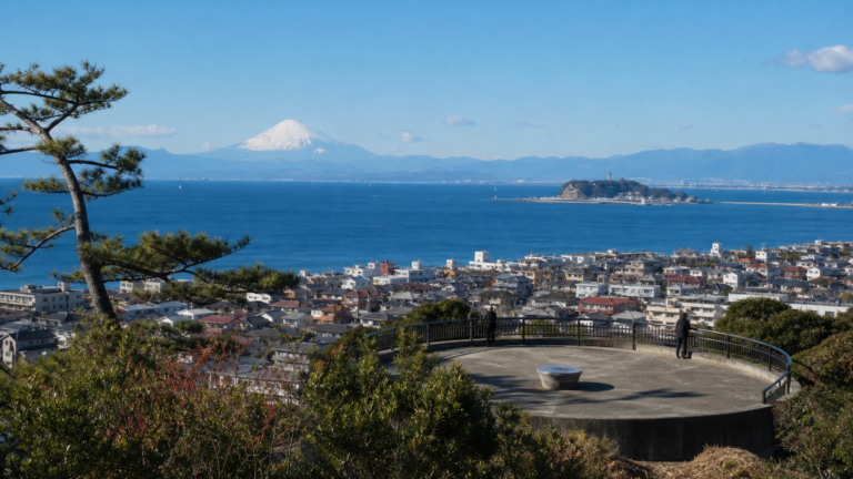 逗子・披露山公園から相模湾を望む｜海とまちを見渡す高台散歩